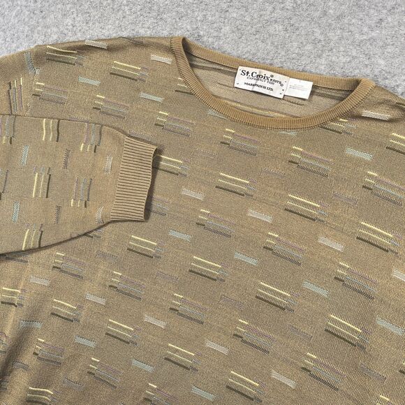 Vintage St Croix Knits Mark Pasch Sweater Sz Large L 90s Grandpa Hip Hop Relaxed - Picture 1 of 12